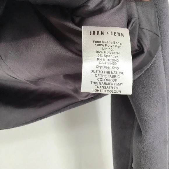 John + Jenn Women’s Moto Jacket Faux Suede Gunmetal Gromet Detail Casual Size XS - Picture 9 of 10